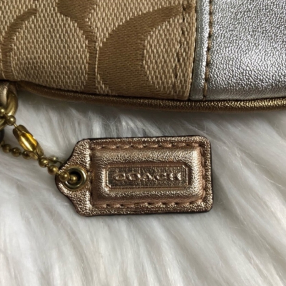Coach Unique Metallic Leather Patchwork Wristlet - image 2
